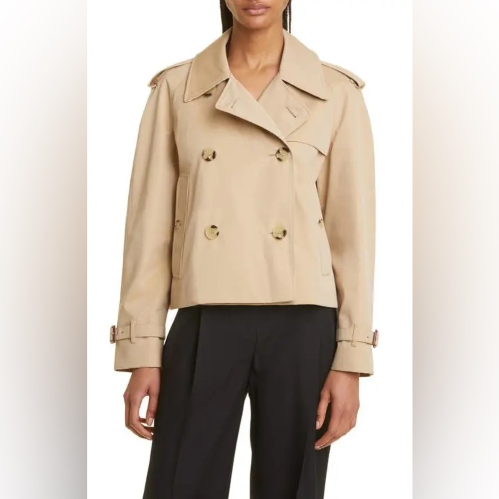 Burberry Cropped Gabardine Trench Coat - Picture 2 of 13